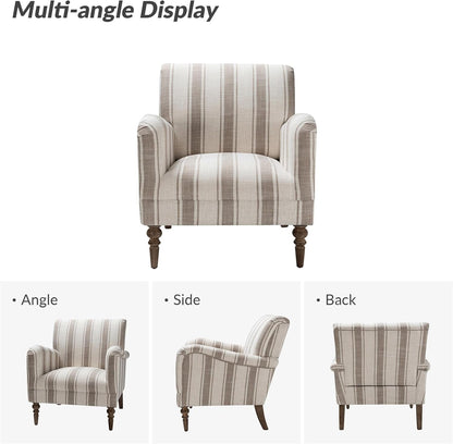 Tan Stripe Accent Chair