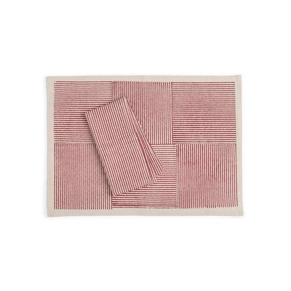 Hand Block Printed Kora Cotton Placemats - Set of 4