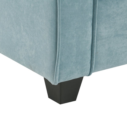 Modern Reversible Sofa Sectional in Sky Blue