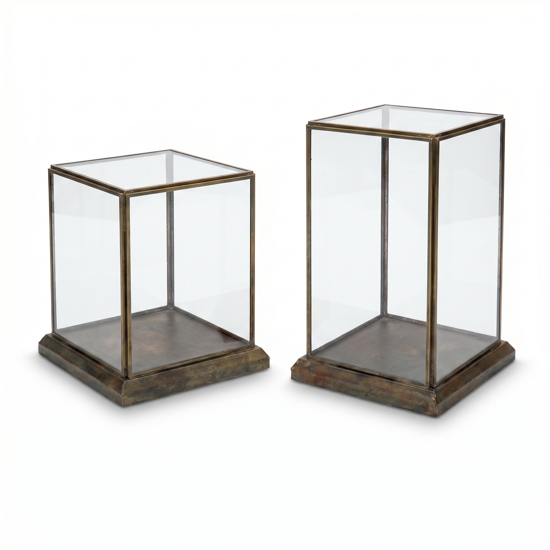 Aged Antique Glass Display Case