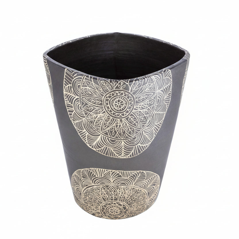 Hearst Terracotta Geometric Black Planter