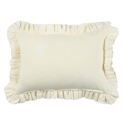 Anita Linen Solid Throw Pillow Cover - Cream Ruffled