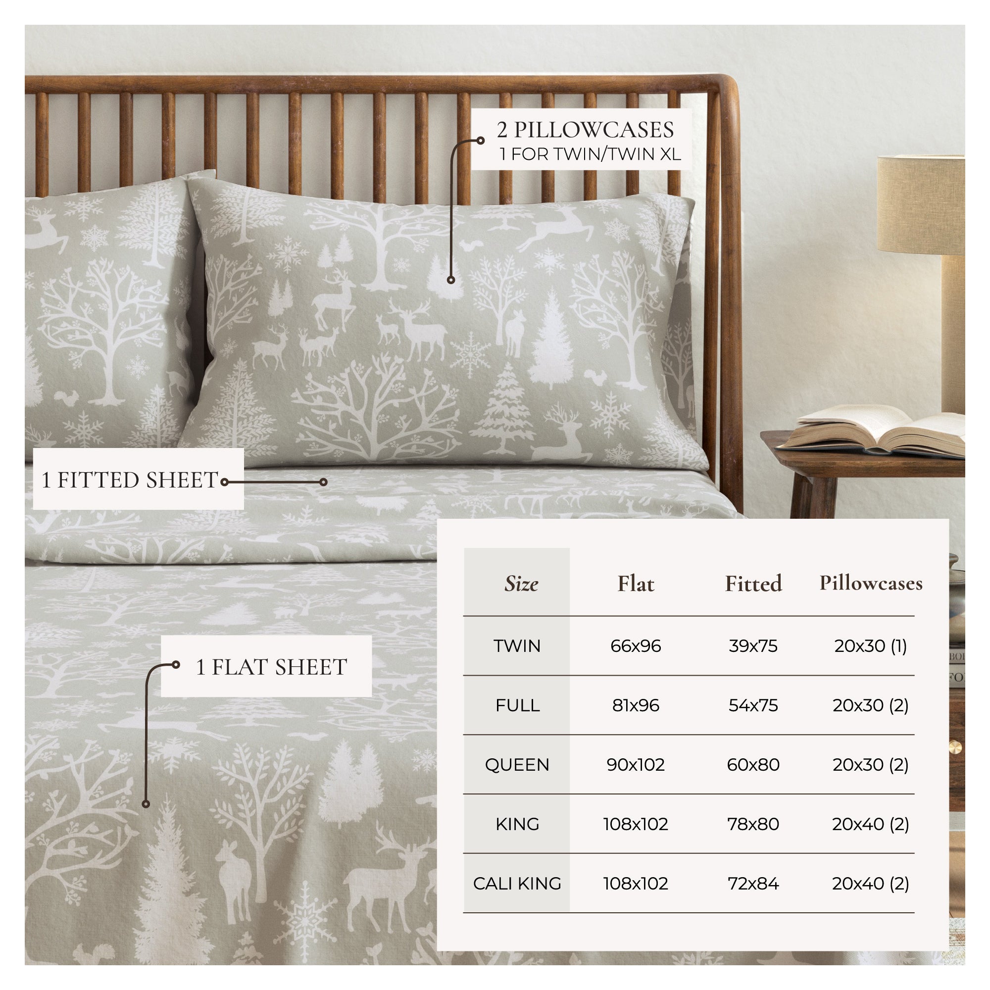 Turkish Cotton Flannel Sheet Sets - Lakeview Collection