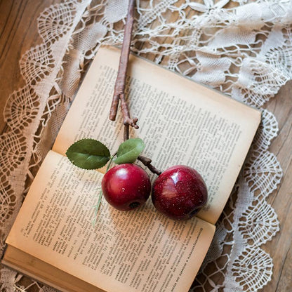 Artificial Fruit Artificial Red Apple Stem - 15 inch