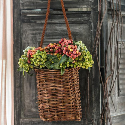 Artificial Fruit Berry Bunch, Green/Ornge/Red - 11 inch