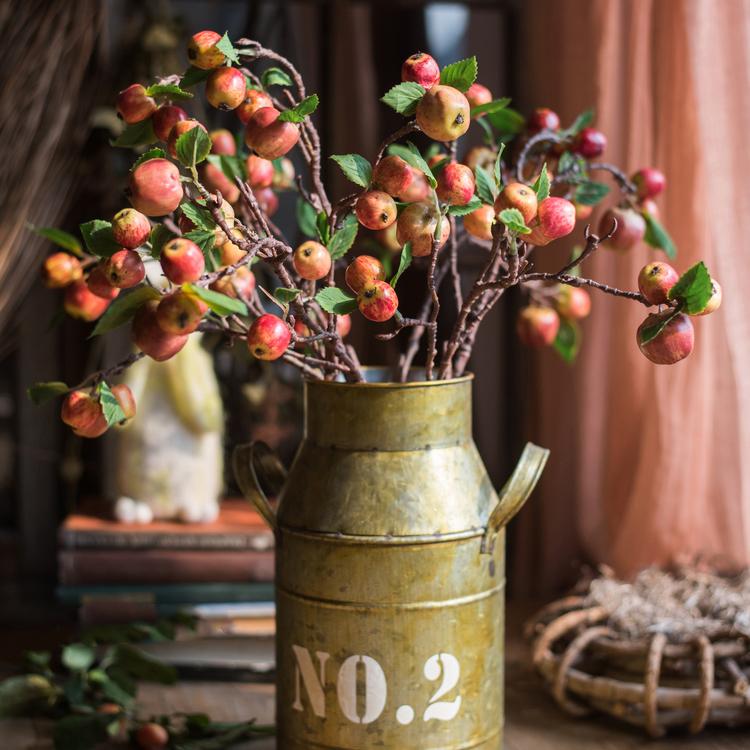 Artificial Mini Apple Stems in Red - 23 inch