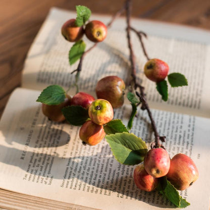 Artificial Mini Apple Stems in Red - 23 inch