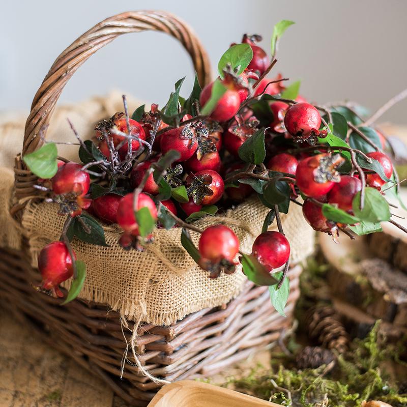 Artificial Mini Pomegranate Fruit Bouquet - 12 inch