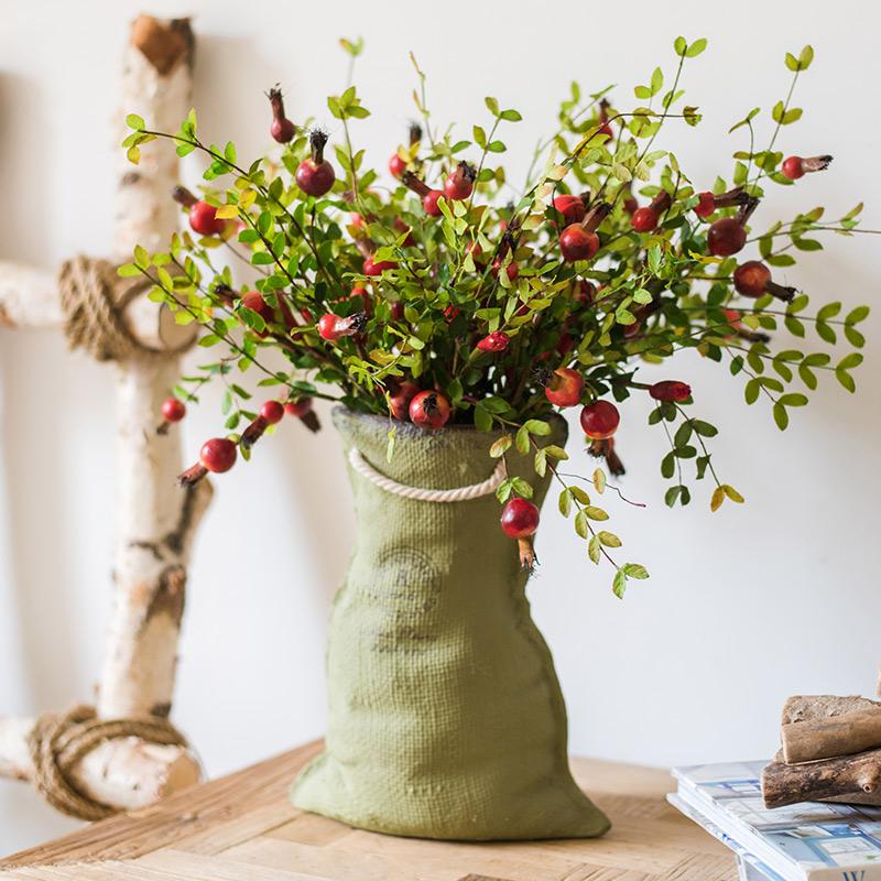 Small Artificial Pomegranate Fruit Stem - 23"