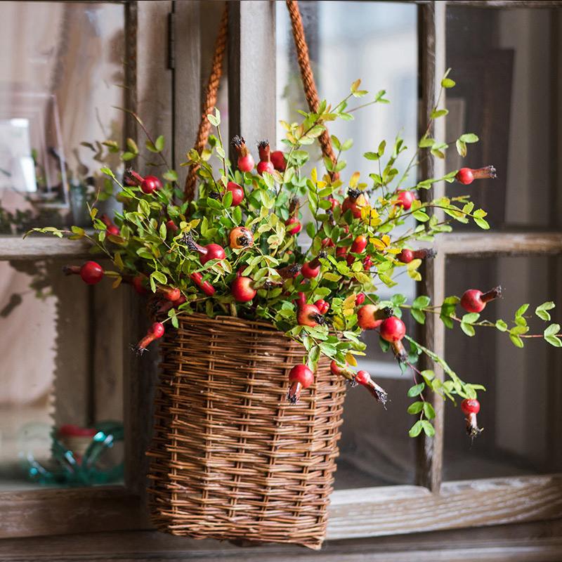 Small Artificial Pomegranate Fruit Stem - 23"