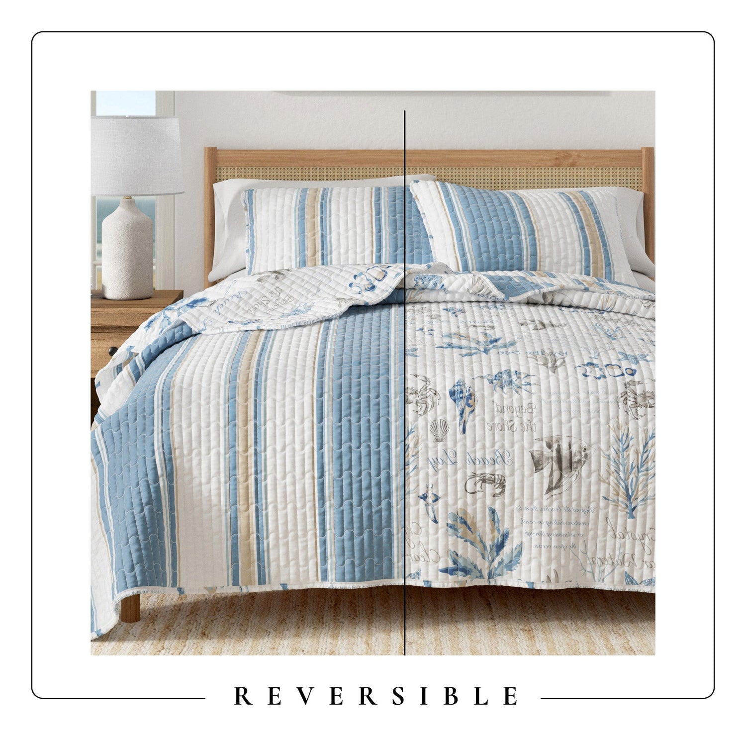 Stripe &amp; Ocean Story Coastal Quilt Set - New Castle Collection