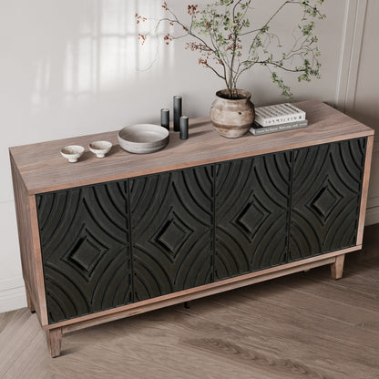 Two-Tone Mid Century Diamond Sideboard - 60"