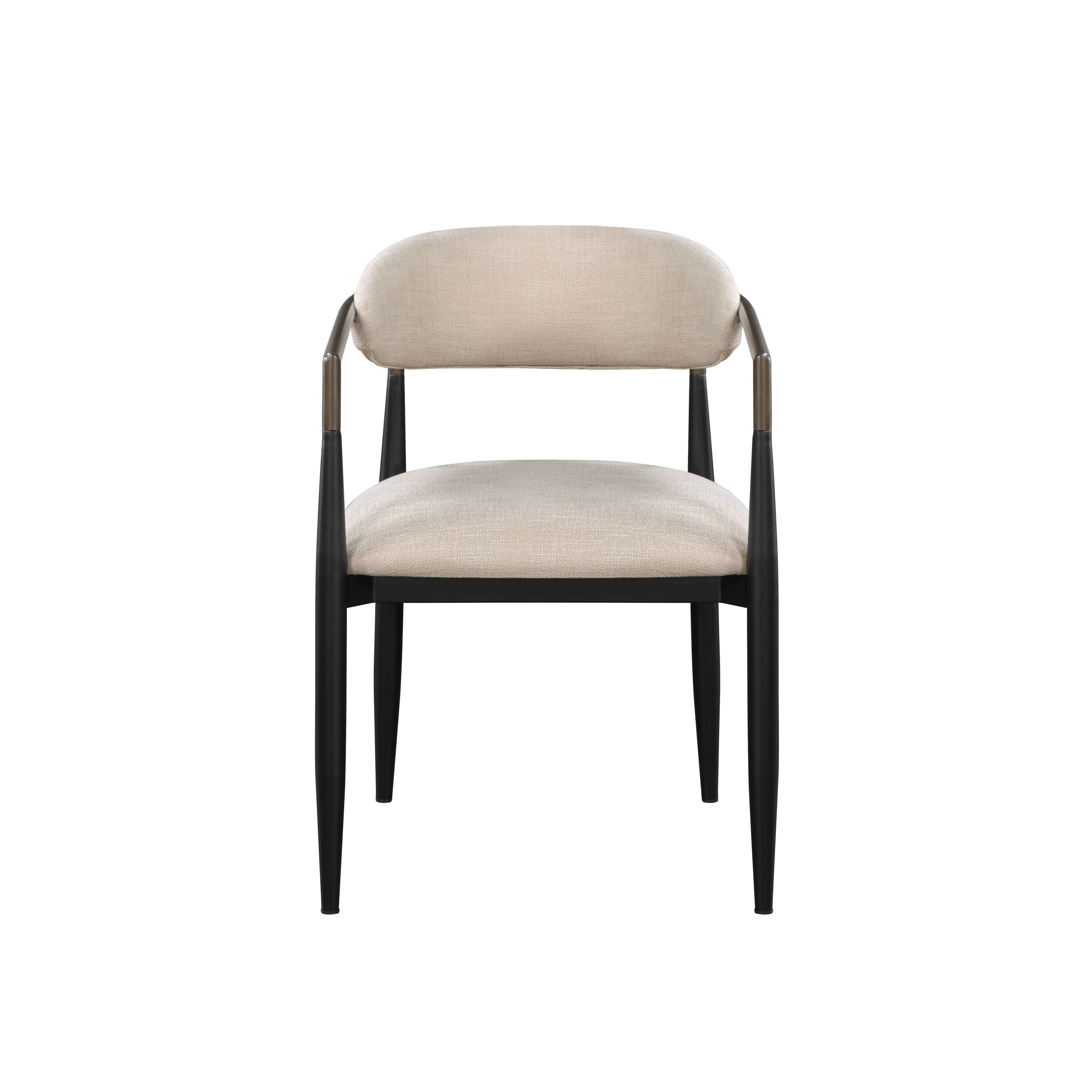 Beige and Black Armchair with Open Back - Set of 2
