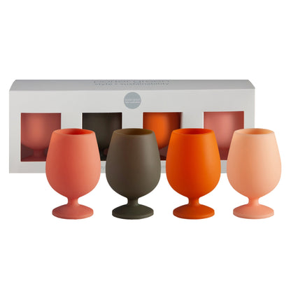 Fall | Stemmed | Silicone Unbreakable Wine Glasses - Set of 4