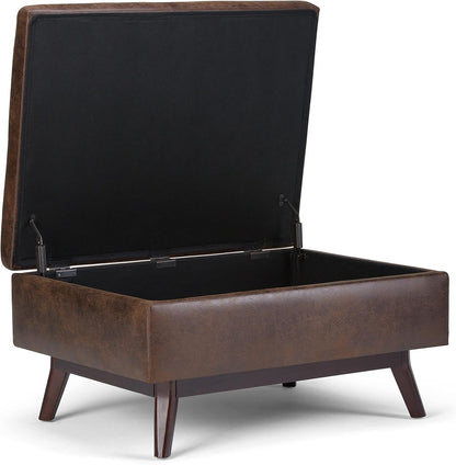 Owen Distressed Chestnut Brown Coffee Table Ottoman