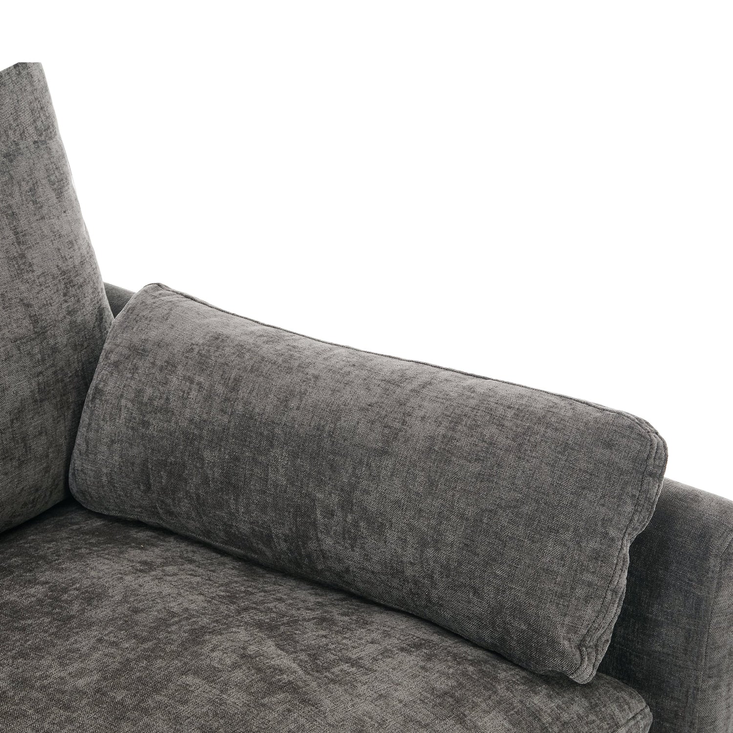 Cozy Upholstered Oversized 3-Seater Cloud Sofa in Dark Gray