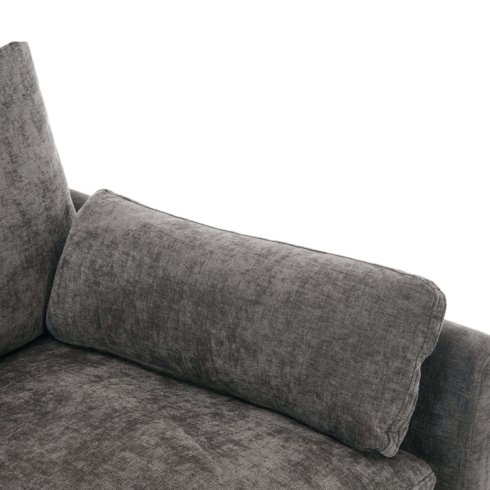 Cozy Upholstered Oversized 3-Seater Cloud Sofa in Dark Gray