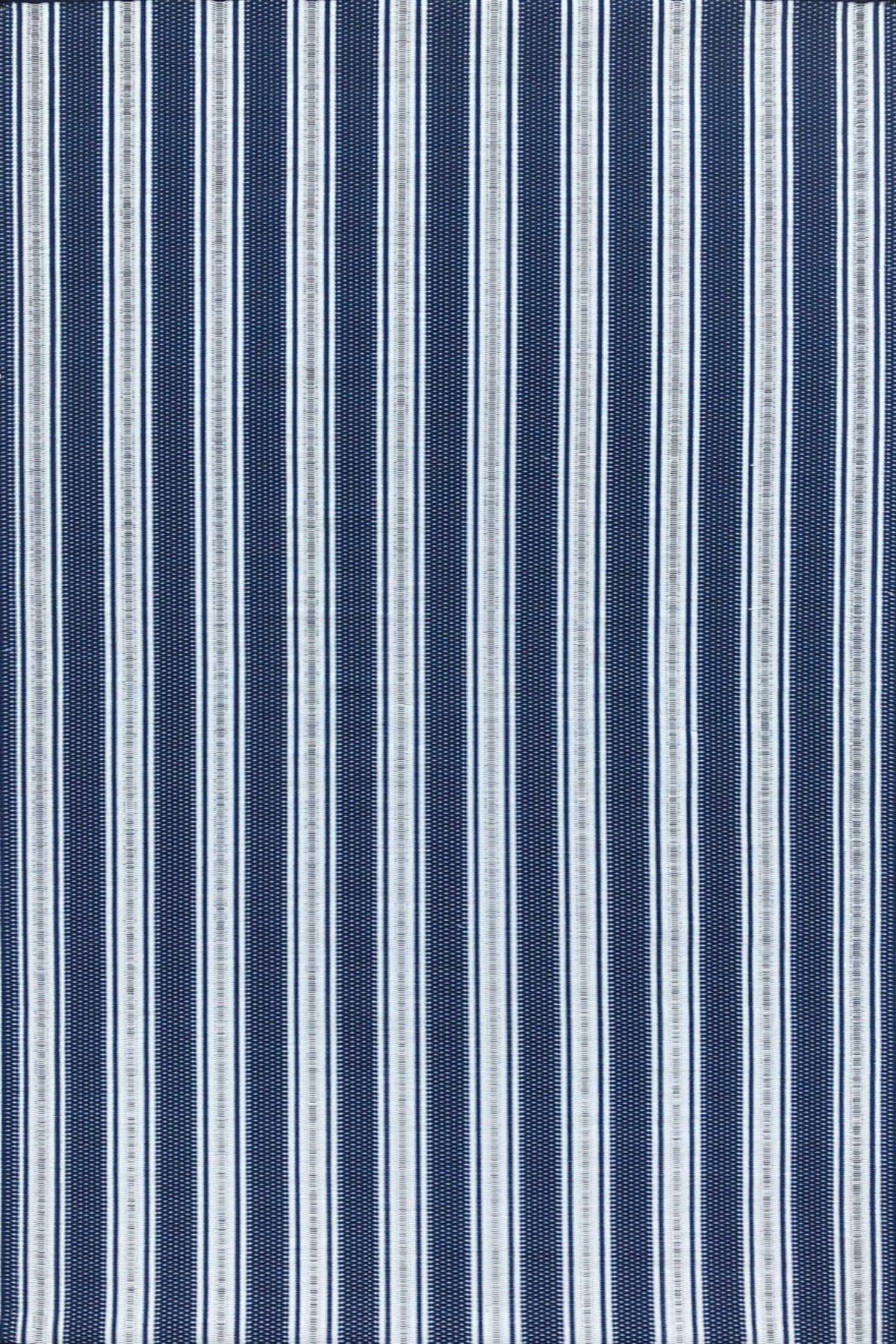 Vertical Stripe Blue &amp; White Outdoor Mat