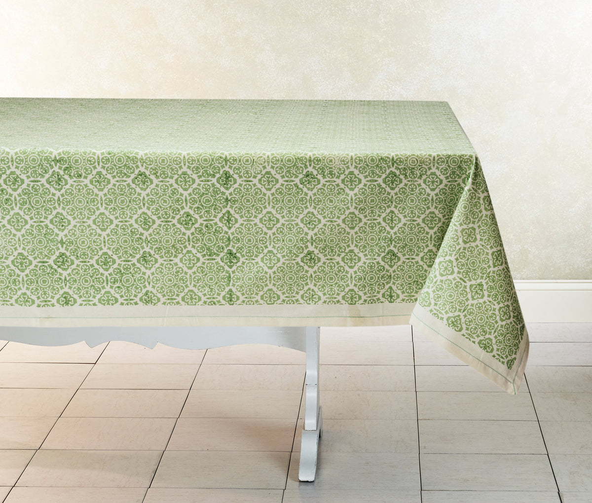 Hand Block Printed Cotton Tablecloths - Multiple Colors