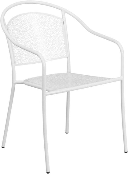 5 Piece White Metal Dining Set
