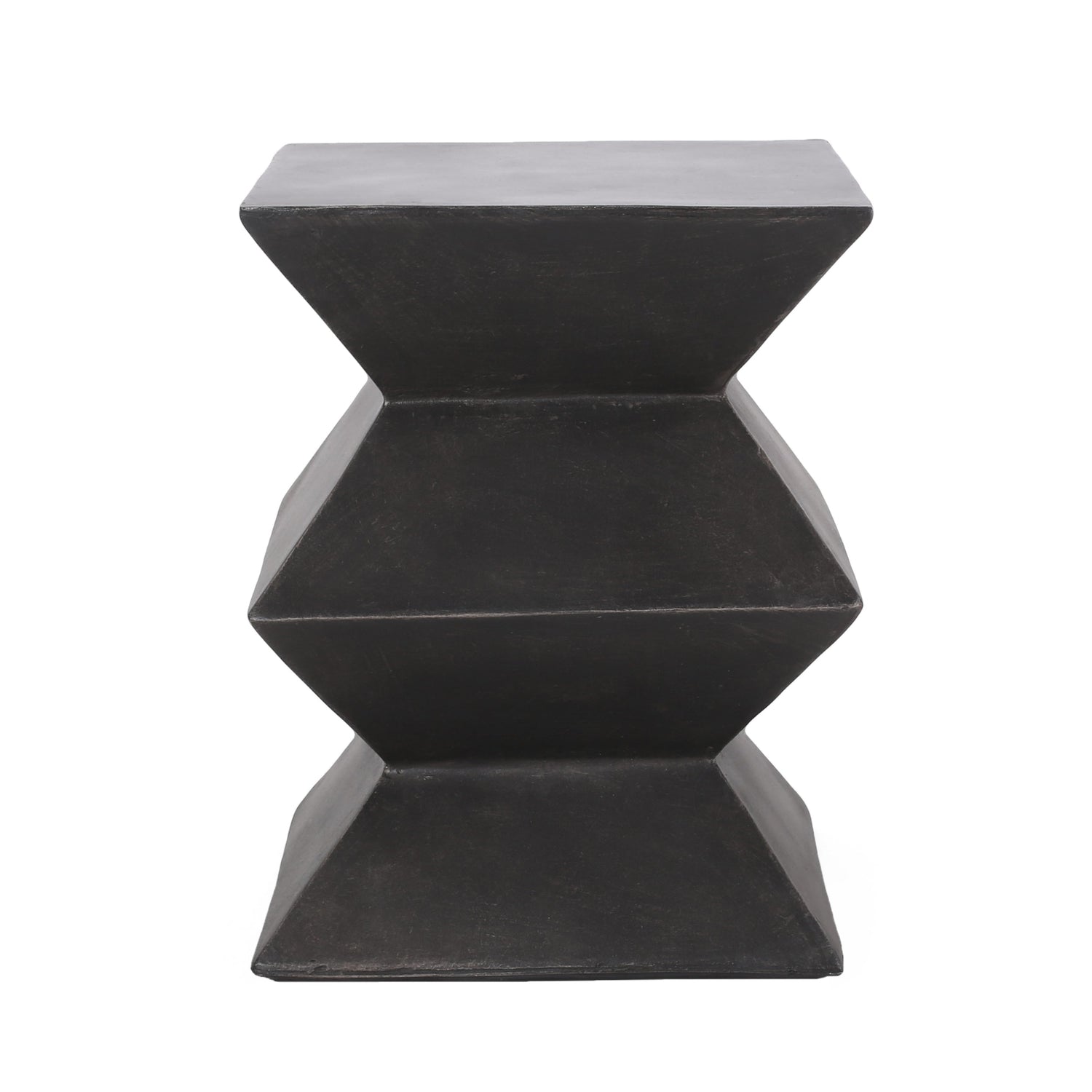 Indoor/Outdoor Lightweight Concrete Side Table in Metal Finish