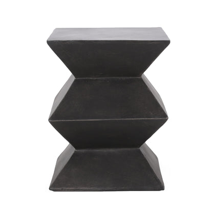 Indoor/Outdoor Lightweight Concrete Side Table in Metal Finish