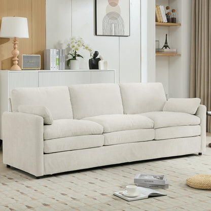 Cozy Upholstered 3-Seater Sofa with Plush Double Cushion and Ergonomic Design