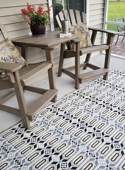 Moroccan Cool Silver Outdoor Mat
