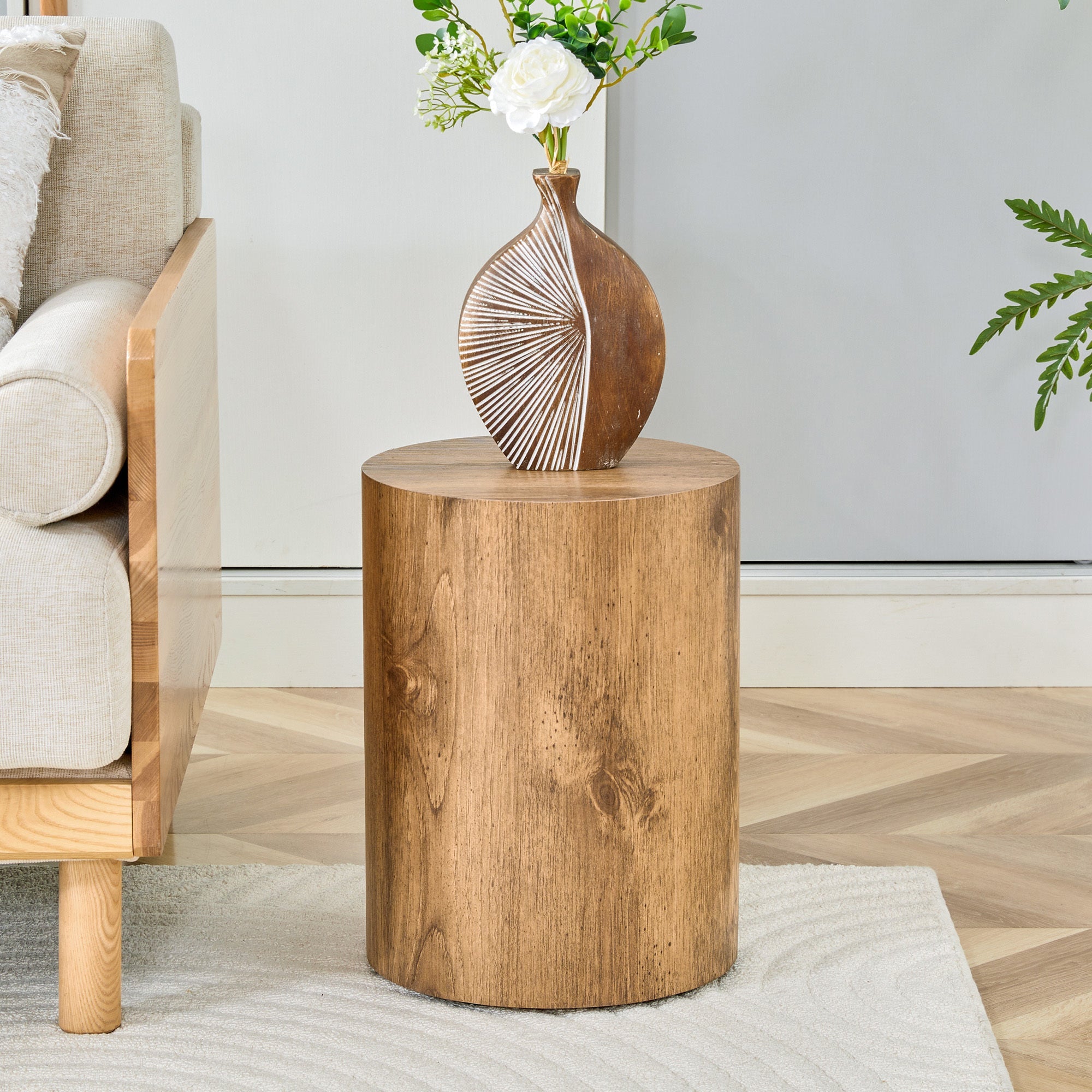 Modern Minimalist Set of Two Cylinder Coffee Tables