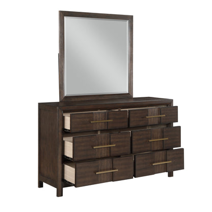 Modern 4 Piece Bedroom Set in Dark Walnut - King Size