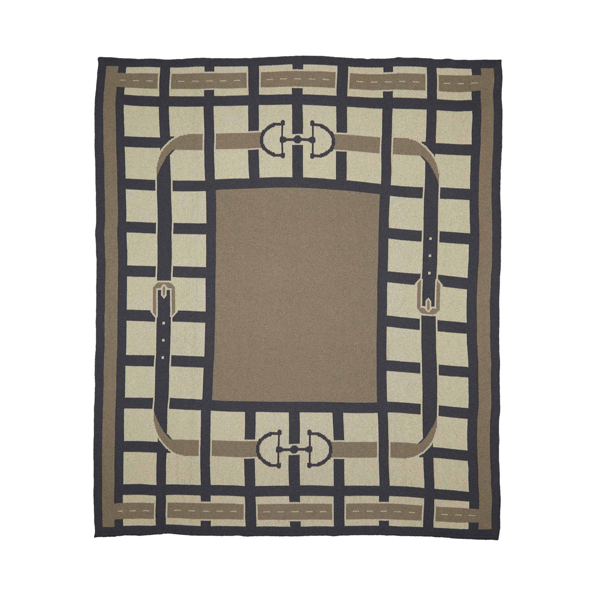 Equestrian Lattice - Cotton Sustainable Knit Throw Blanket