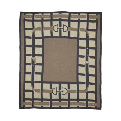 Equestrian Lattice - Cotton Sustainable Knit Throw Blanket
