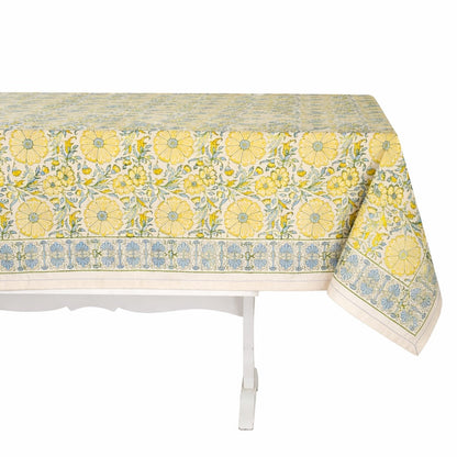 Hand Block Printed Cotton Tablecloths - Multiple Colors