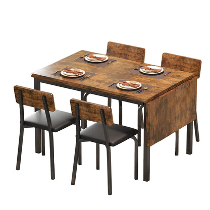 Extendable 5 pc Dining Set - Rustic Brown