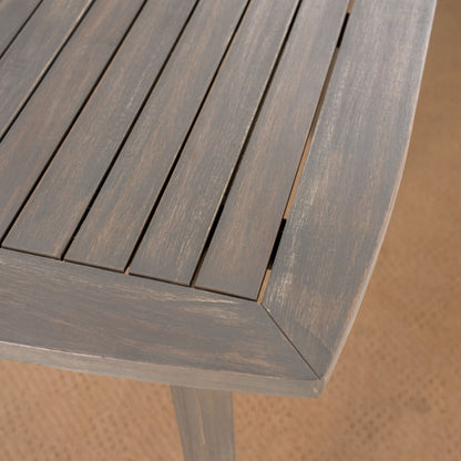 Outdoor Square Acacia Wood Table in Gray Finish