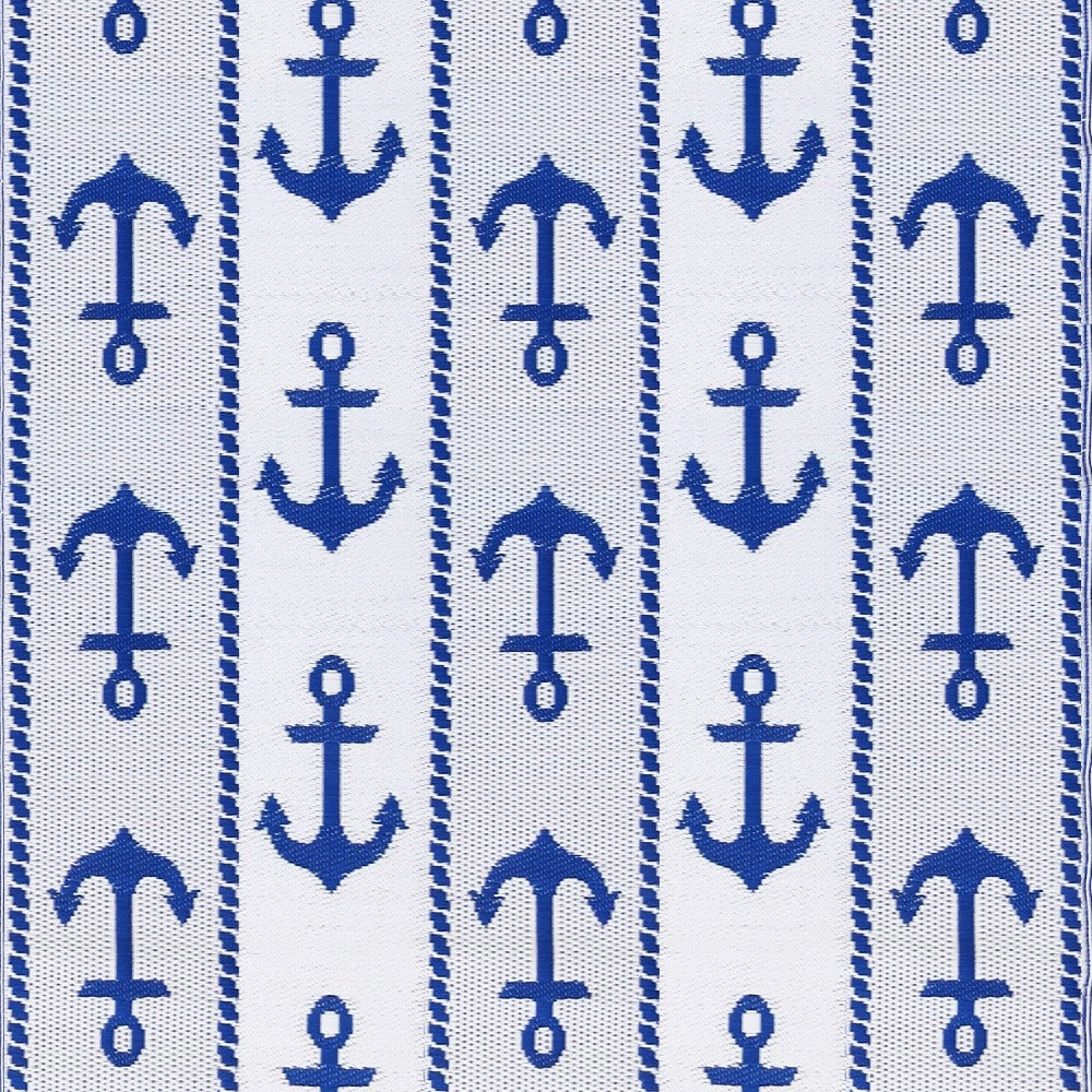 Anchor Blue &amp; White Outdoor Mat