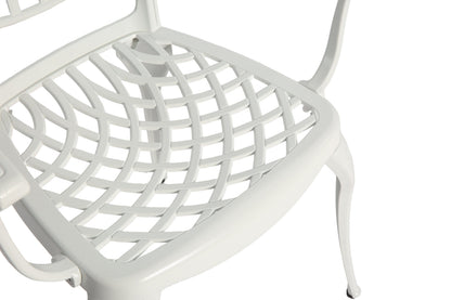 3 Piece All Weather Metal Bistro Table Set in White