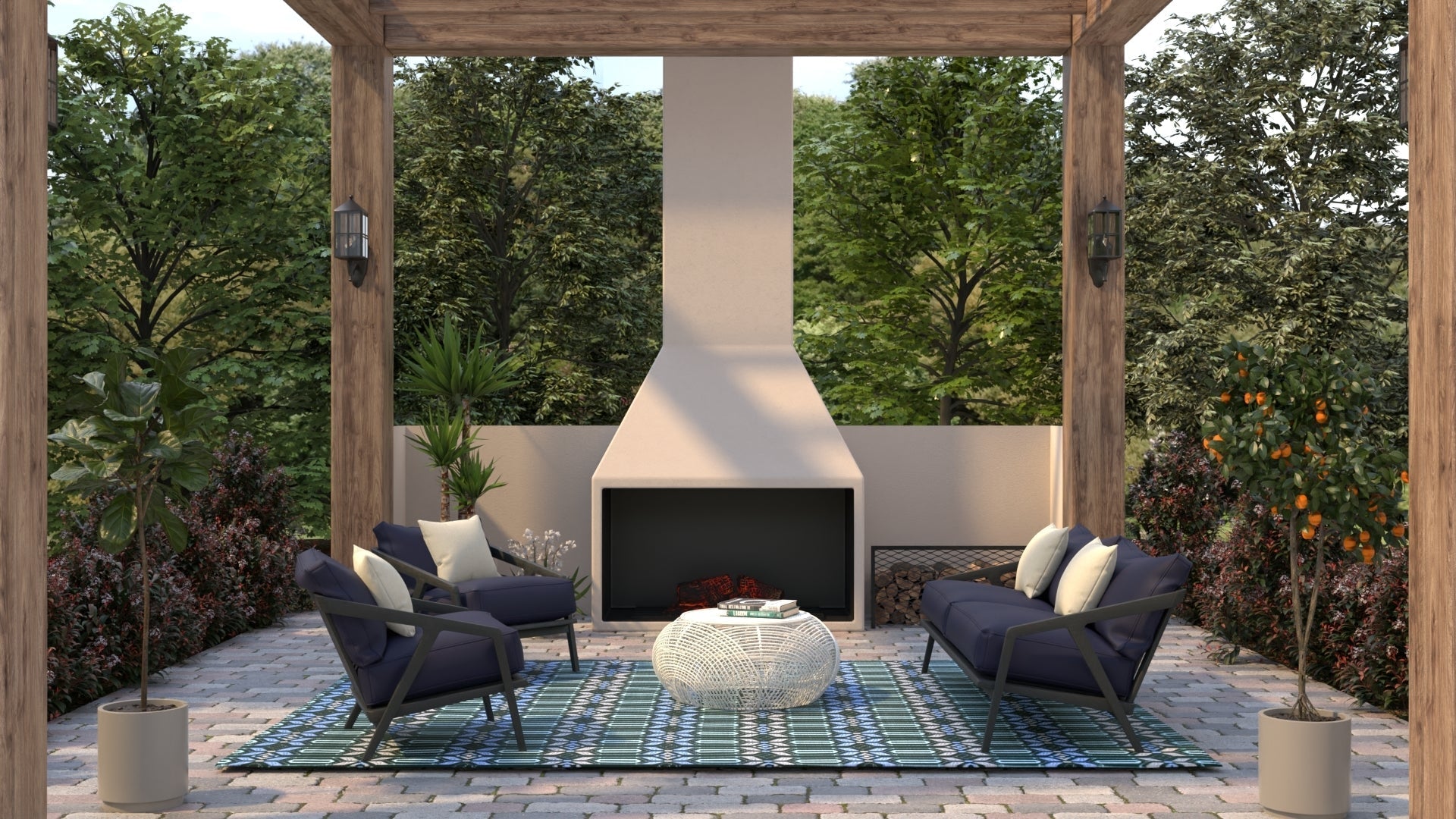 Moroccan Periwinkle Reversible Outdoor Mat