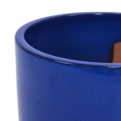 Set of 3 Ceramic Flower Pots - Blue