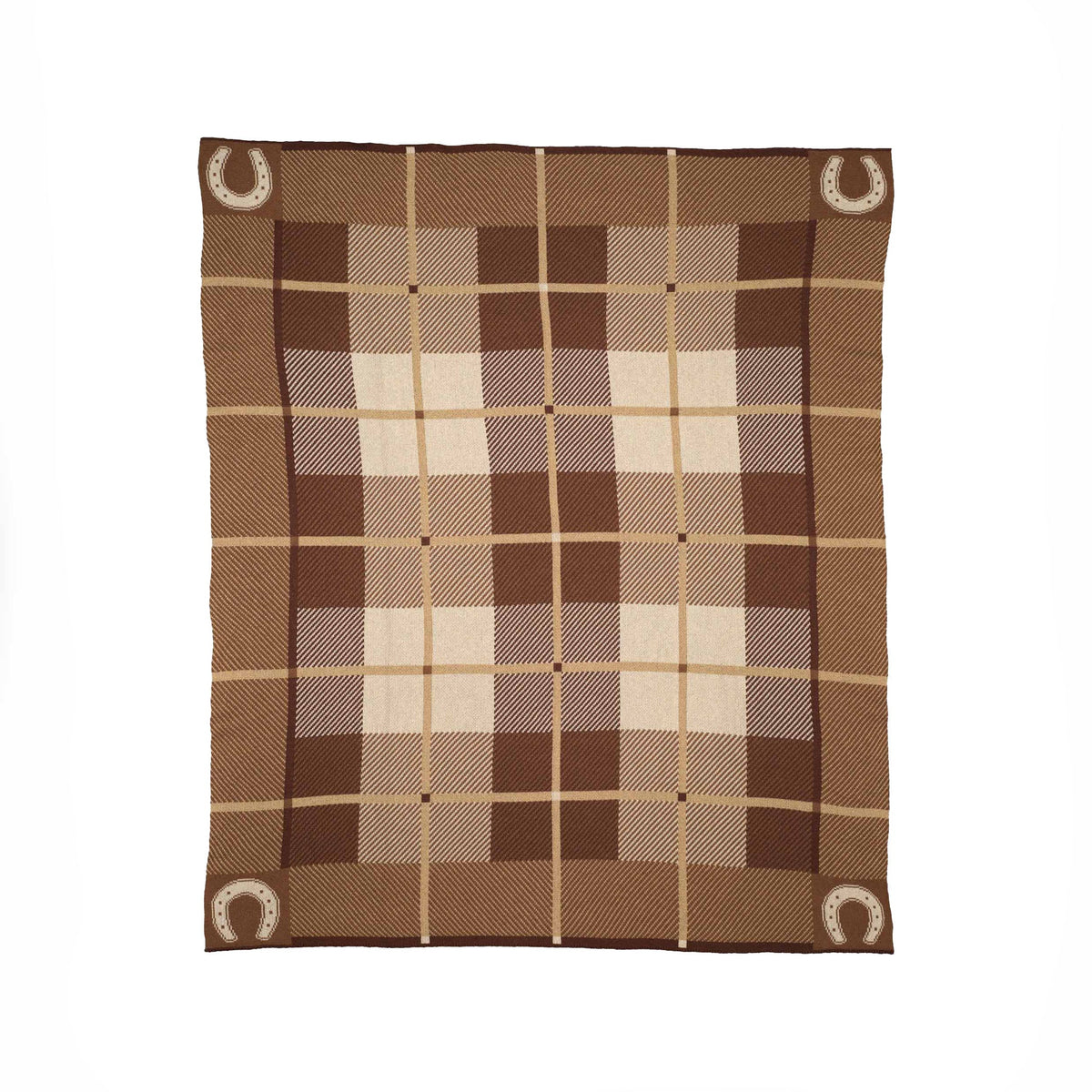 Equestrian Barn Plaid - Cotton Sustainable Knit Stripe Throw Blanket