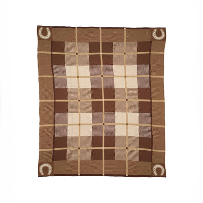 Equestrian Barn Plaid - Cotton Sustainable Knit Stripe Throw Blanket