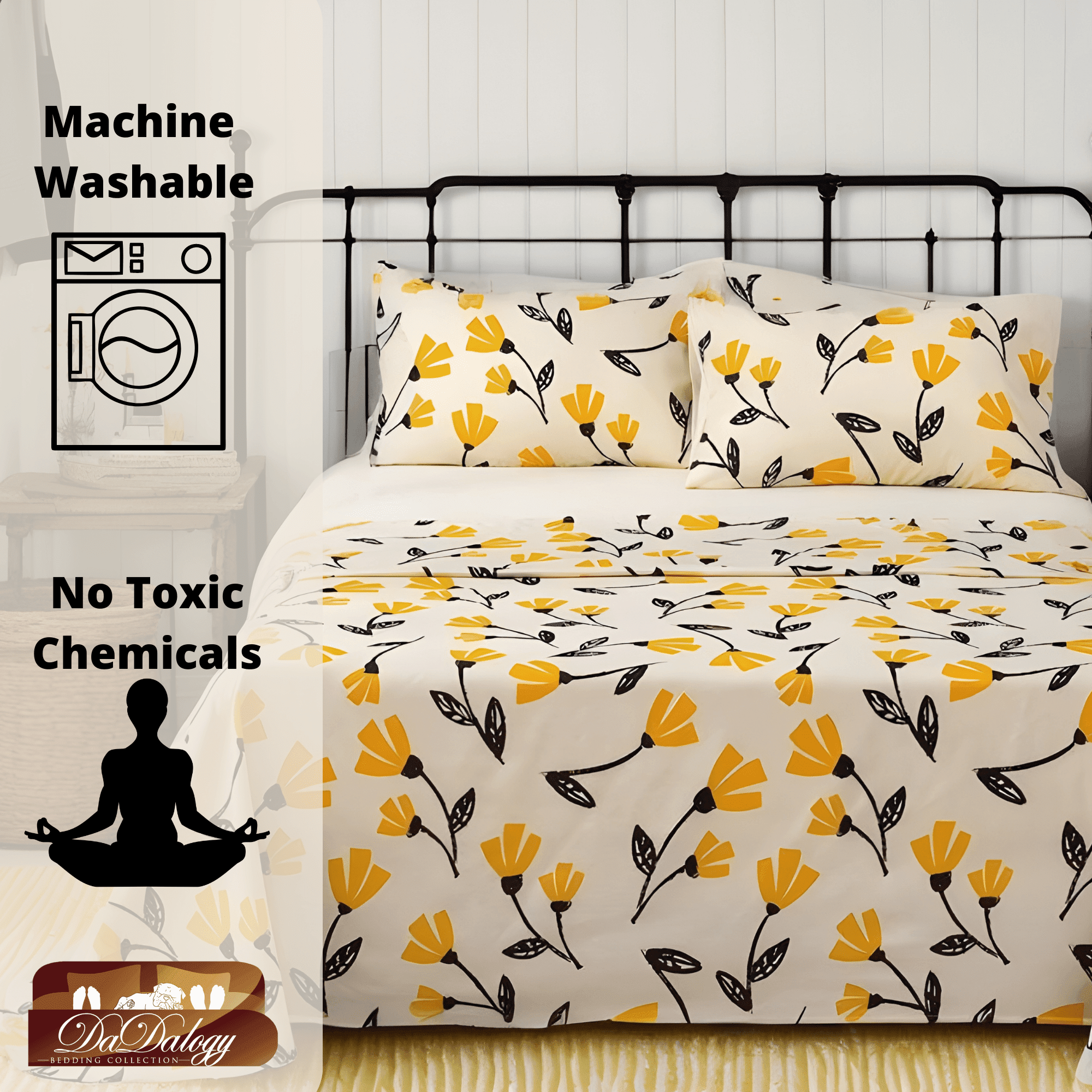 Yellow Fleur Sheet Set