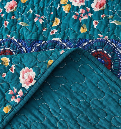 Bohemian Patchwork Bed of Flowers Patchwork Quilted Bedding