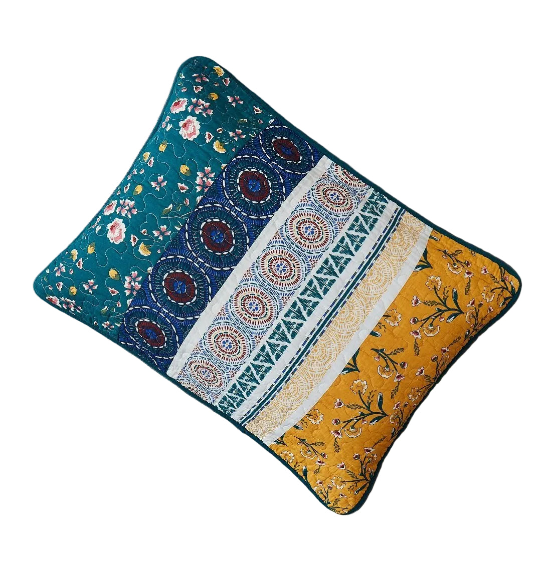 Bohemian Patchwork Bed of Flowers Patchwork Quilted Bedding