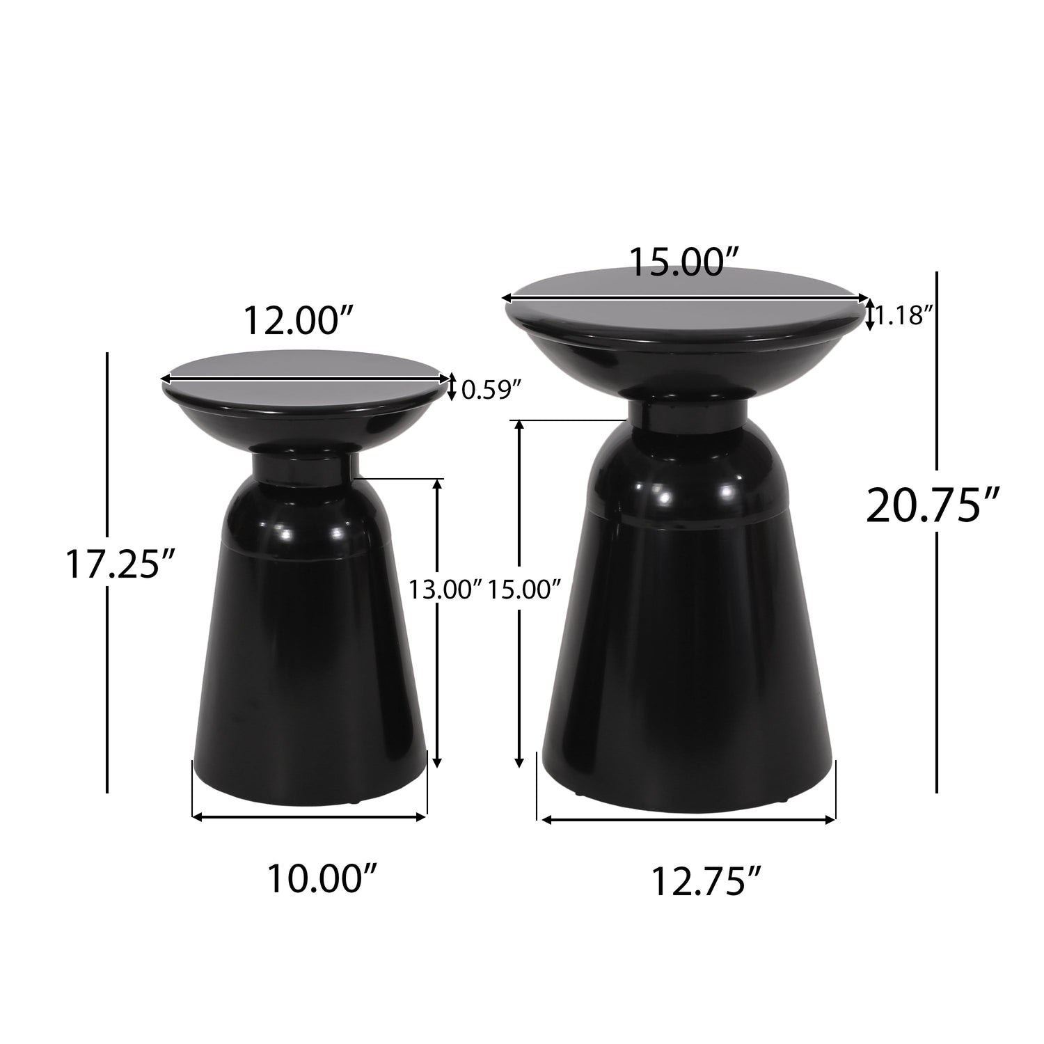 2 Metal Side Tables