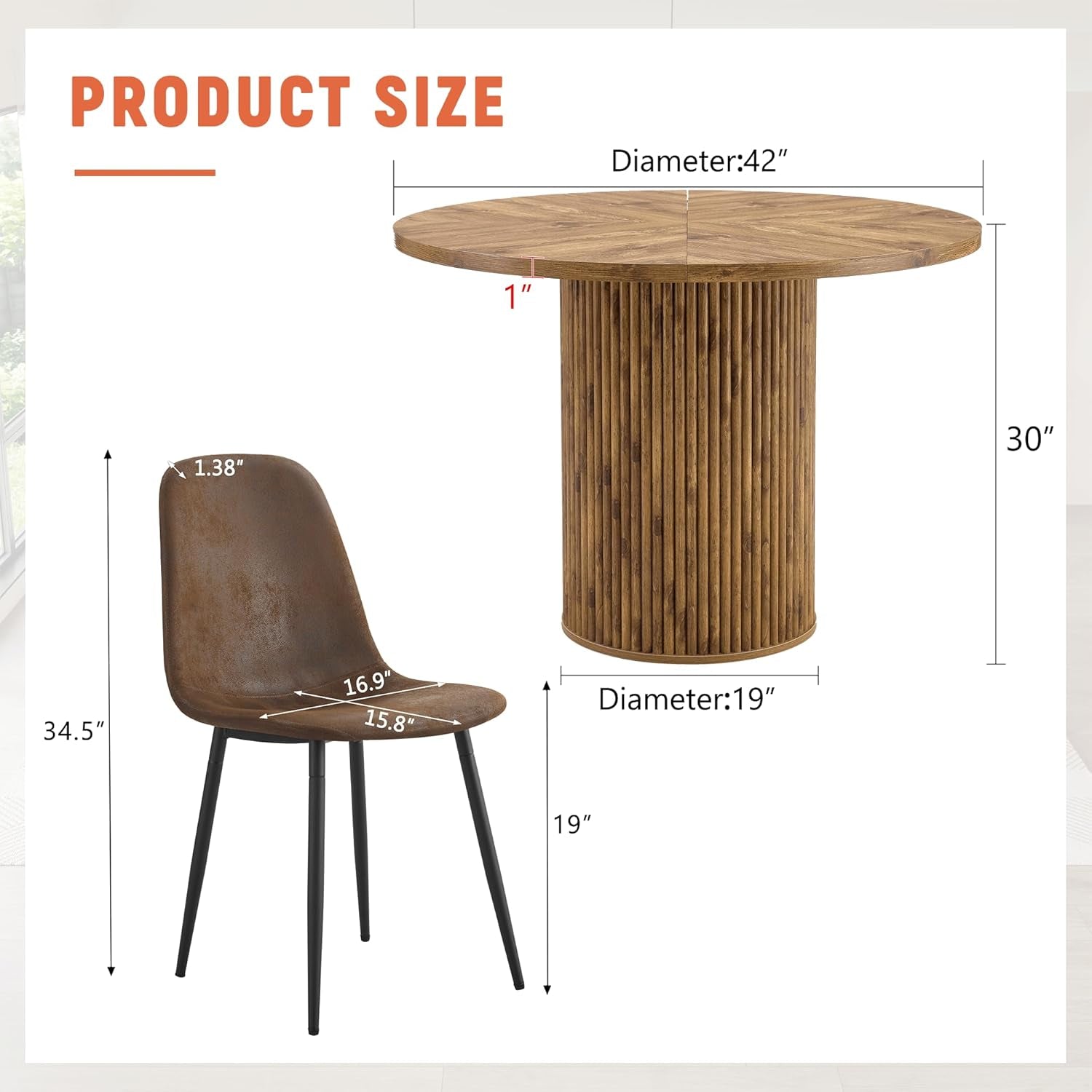 Modern Round Dining Set For Four