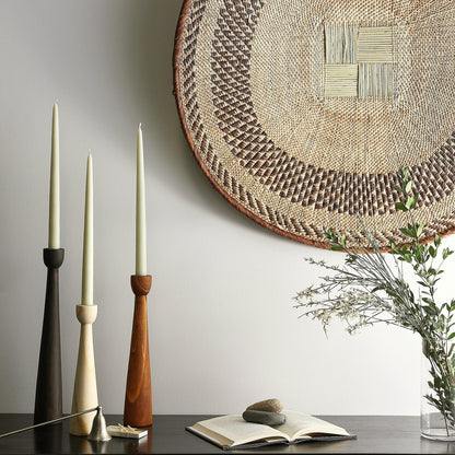 Tapered Candlestick Holders - Cognac, Espresso, Natural