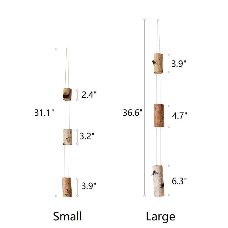 Birch Wood Hanging Mini Planters