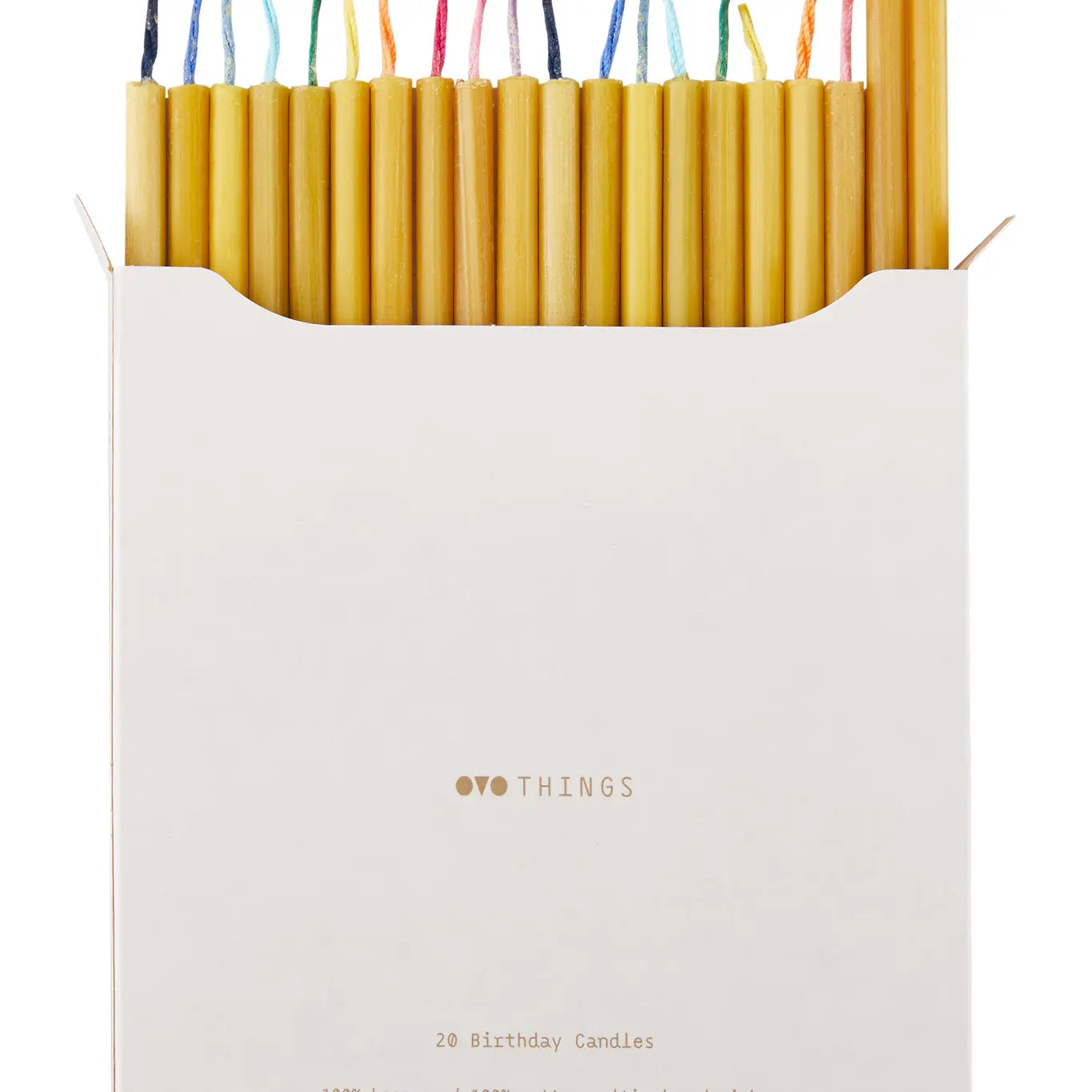 Pure Beeswax Birthday Candles - 20 ct