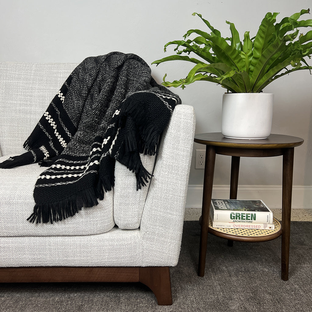 Chunky Black Cuzco Alpaca Throw